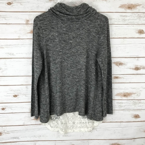 Poof! Tops - Poof gray long sleeve cowl neck top size large